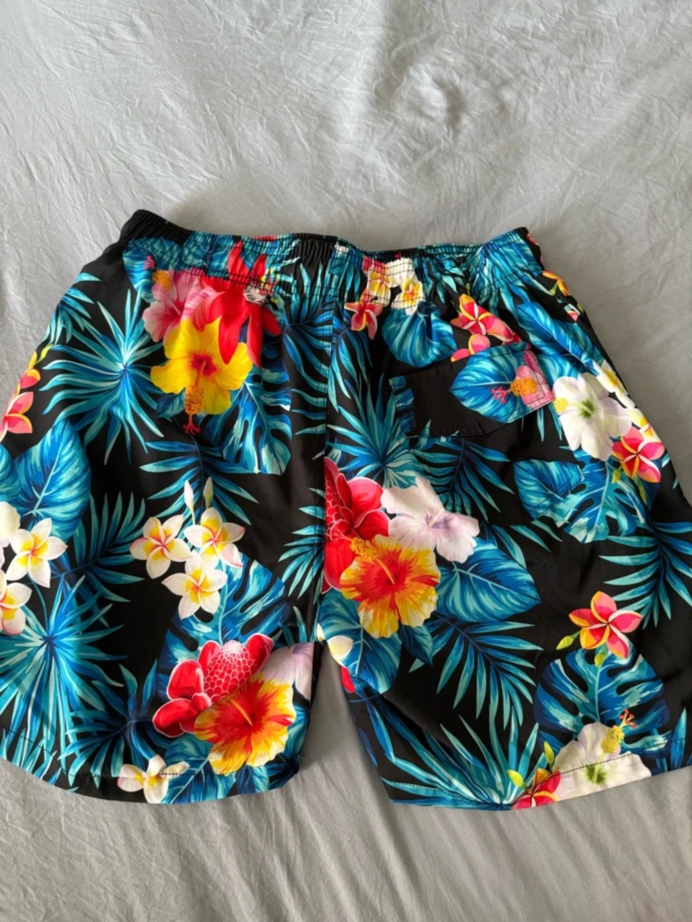 Men's Tropical Floral Button-Up Shirt & Shorts Set - Black with Bright Florals